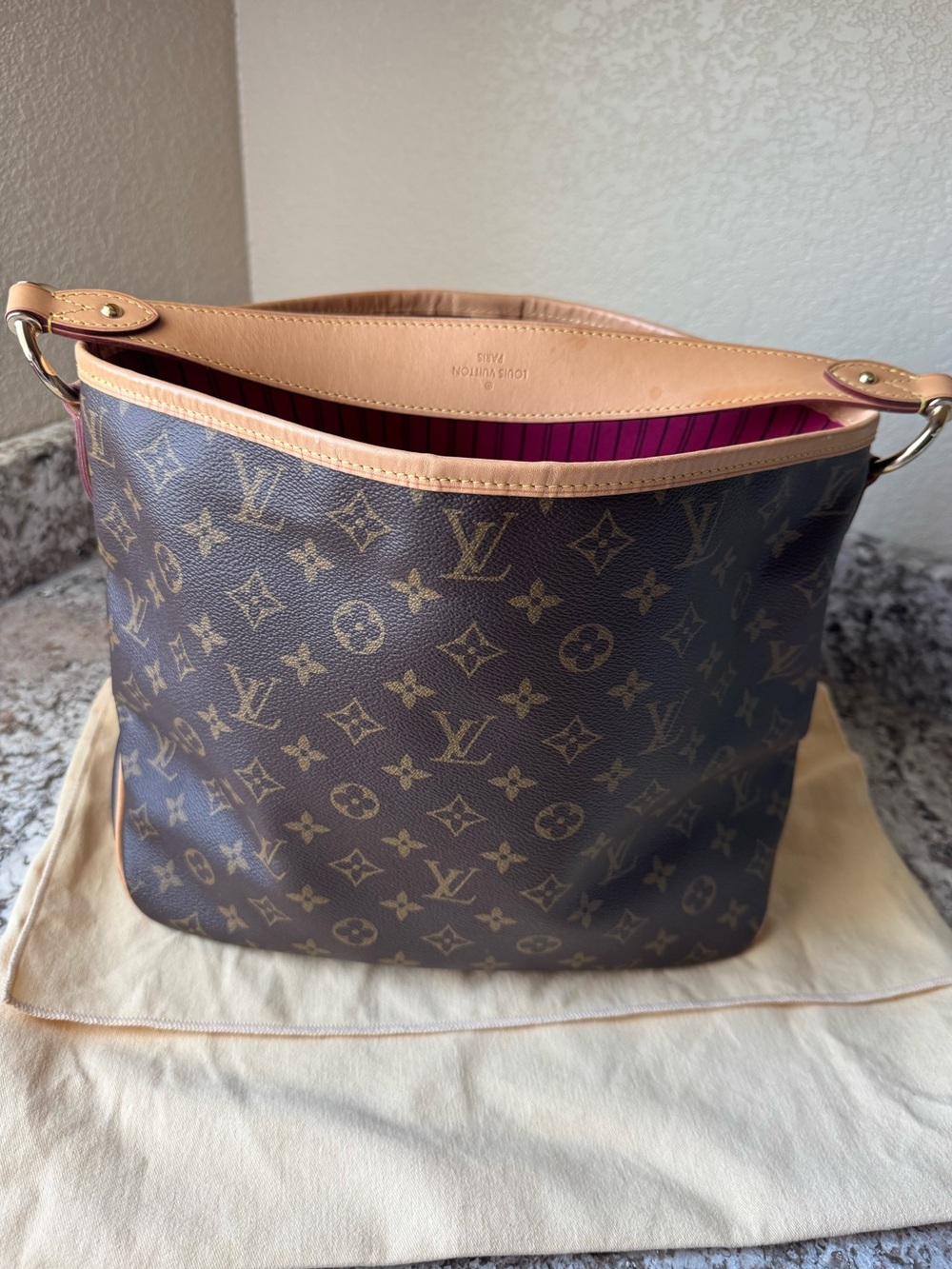 Louis Vuitton Delightful PM Monogram, Hobo Bag Pink Pivoine Lining late 2016
